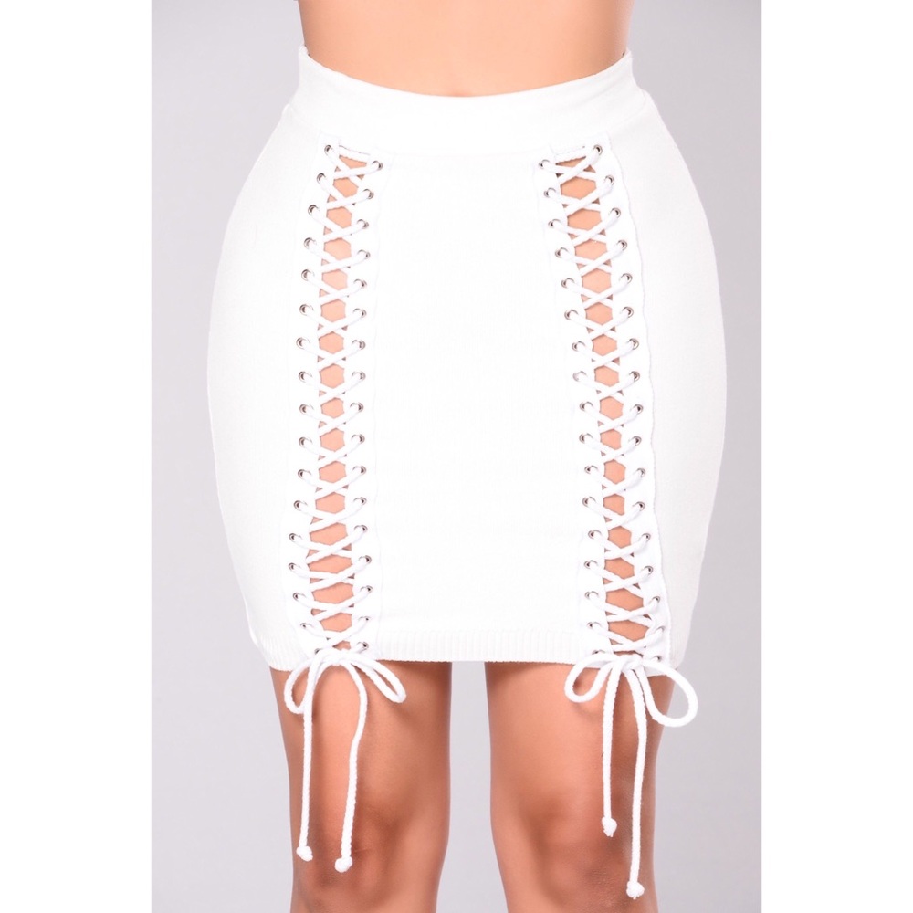 Fashion Nova White Knit Mini Skirt